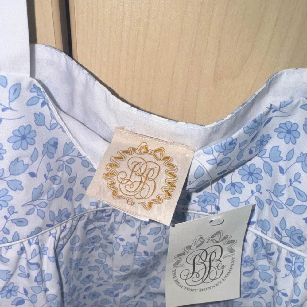 The Beaufort Bonnet Company Millie Day Dress Greenbriar Garden Blue Size 12
